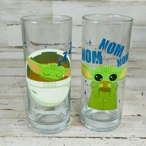 Silver Buffalo Star Wars The Mandalorian Baby Yoda Grogu 10 oz Glass Set Cups